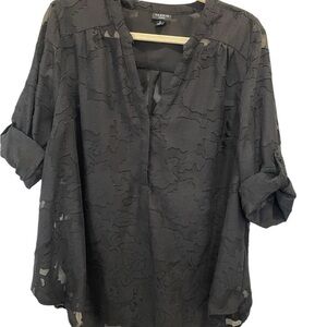 Torrid Black Relaxed Buttoned Blouse